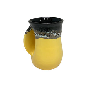 Clay in Motion - Handwarmer Mug - Left Handed (Black & Yellow) #20BY