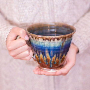 Blanket Creek Pottery - Soup Mug (Amber Blue)