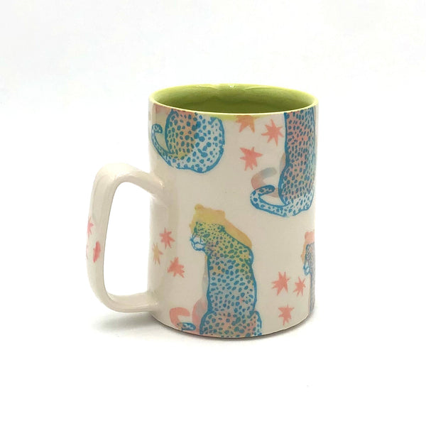 City in Bloom Ceramics - 14oz 'Fern' Mug - Cheetah (Assorted Designs)