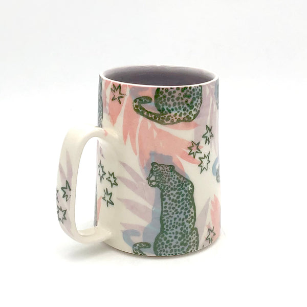 City in Bloom Ceramics - 14oz 'Fern' Mug - Cheetah (Assorted Designs)