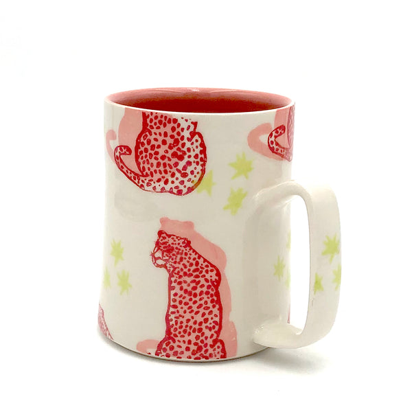 City in Bloom Ceramics - 14oz 'Fern' Mug - Cheetah (Assorted Designs)