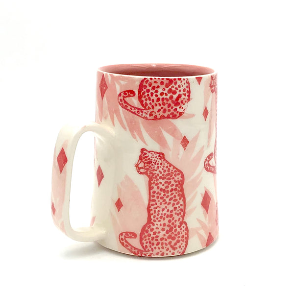 City in Bloom Ceramics - 14oz 'Fern' Mug - Cheetah (Assorted Designs)