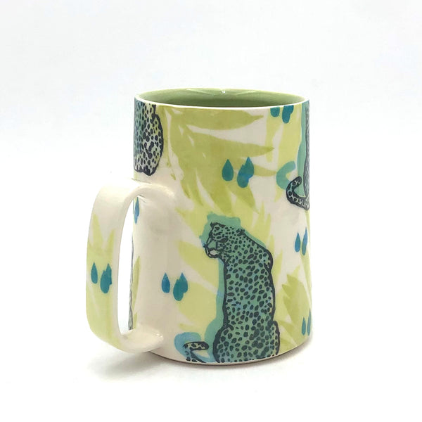 City in Bloom Ceramics - 14oz 'Fern' Mug - Cheetah (Assorted Designs)
