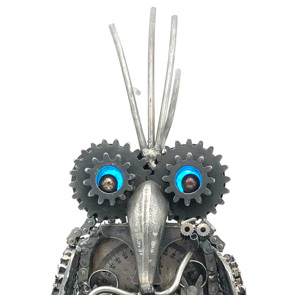 Glazer - Welded Scrap Metal Art - 'Gooney Bird with Light-Up Eyes'