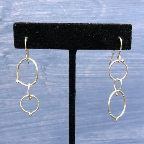 Nichole Collins - Earrings - Asymmetrical Three (3) Circles #C750