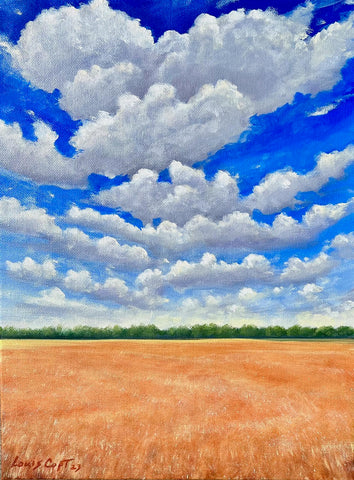 Copt - 16"x12" Unframed Painting - 'Wheat and Sky'