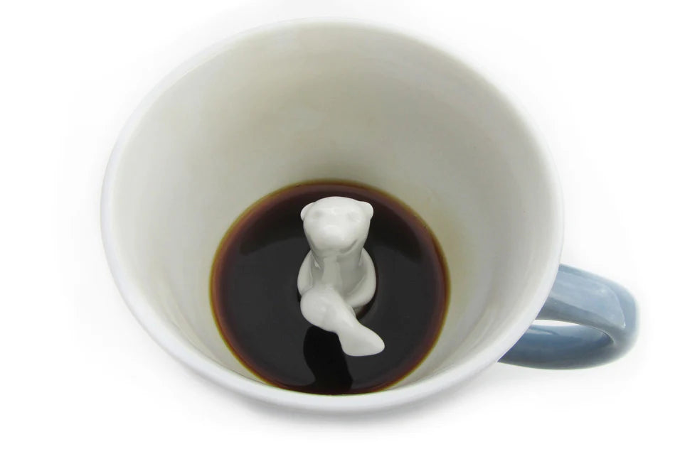 Creature Cups - 11 oz Mug - Sea Otter - Wedgewood Blue