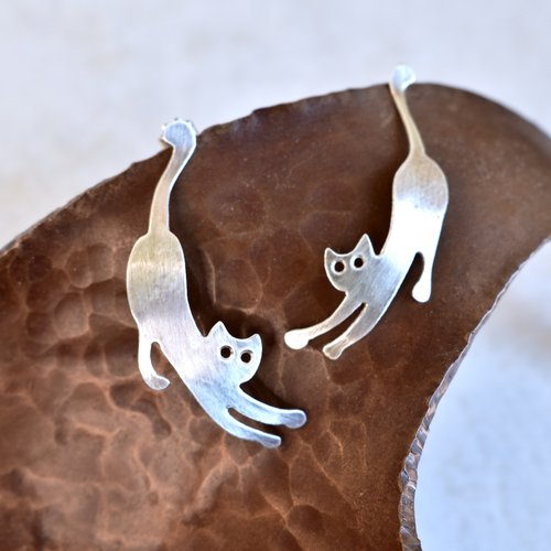 Chloeography - Earrings - Cats are Liquid (Sterling Silver)