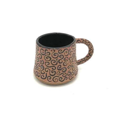 Deborah Gendel - Stoneware Ceramic Mug - Brown/Pink Swirl (February 2025)