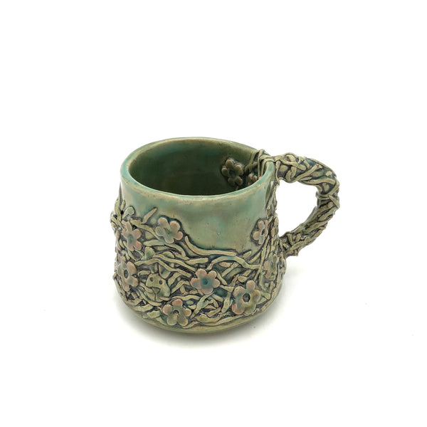 Deborah Gendel - Stoneware Ceramic Mug - Flowers + Twigs (February 2025)