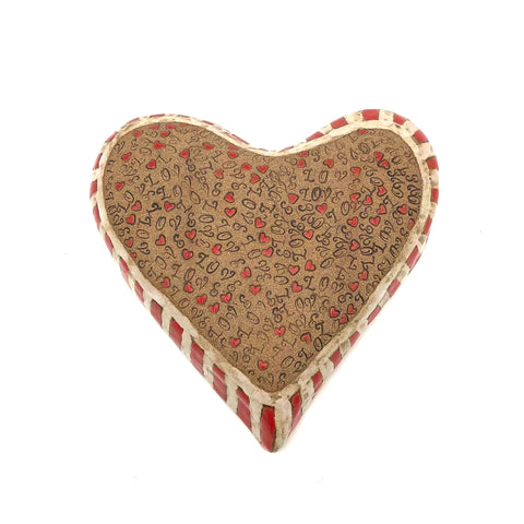 Deborah Gendel - Stoneware Ceramic Wall Art - Love Heart (Red/White)
