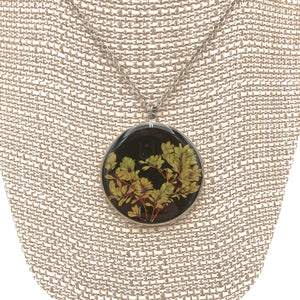 Dixon - Necklace - Large Round Pendant - Thyme on Shell