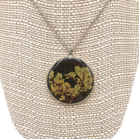 Dixon - Necklace - Large Round Pendant - Thyme on Shell