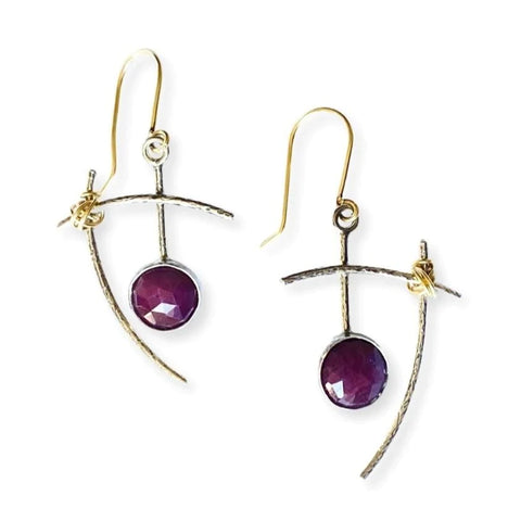 Susan Rodgers Designs - Earrings - Dream - Ruby w/ Sterling Silver and Gold Fill (HE-175 SGF)