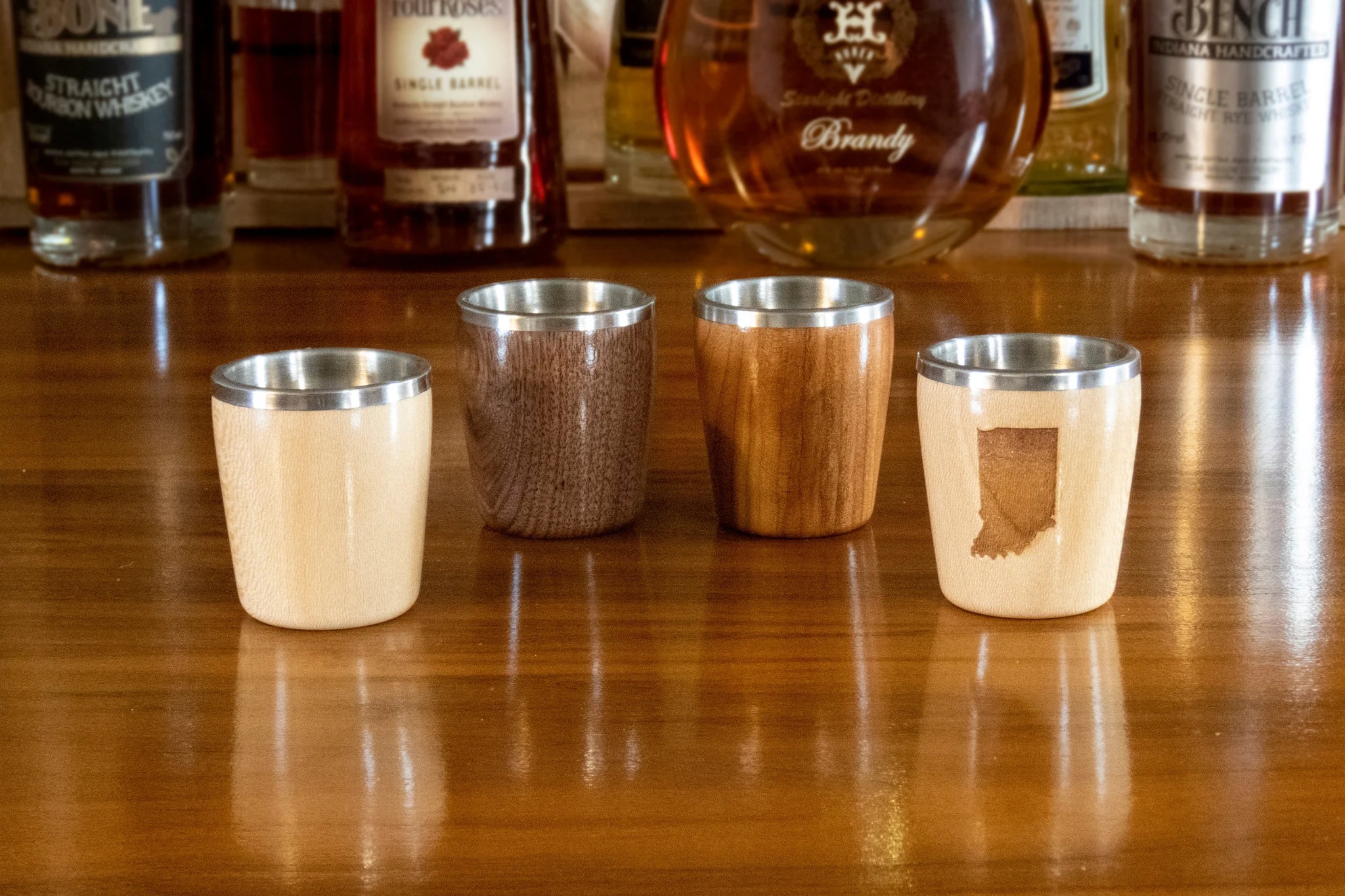 Dickinson Woodworking - Shot Glass (Cherry Wood, Stainless Steel Interior) #410C