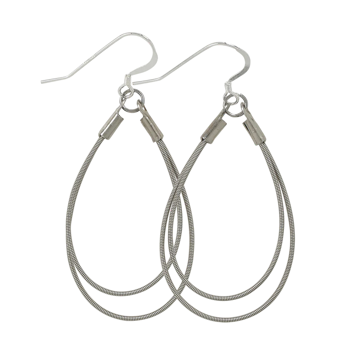High Strung Studios - Earrings - Double Teardrop (Silver) #EATDDLNN