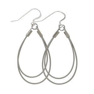 High Strung Studios - Earrings - Double Teardrop (Silver) #EATDDLNN