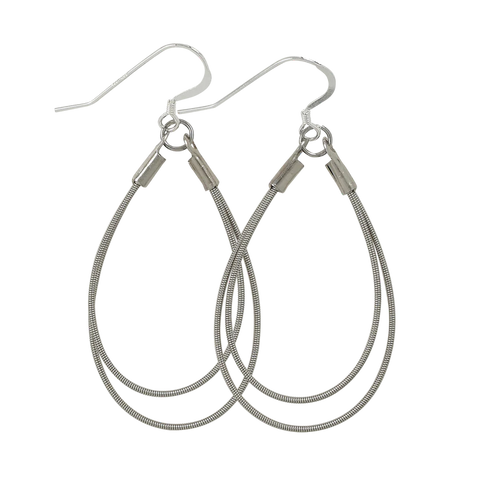 High Strung Studios - Earrings - Double Teardrop (Silver) #EATDDLNN