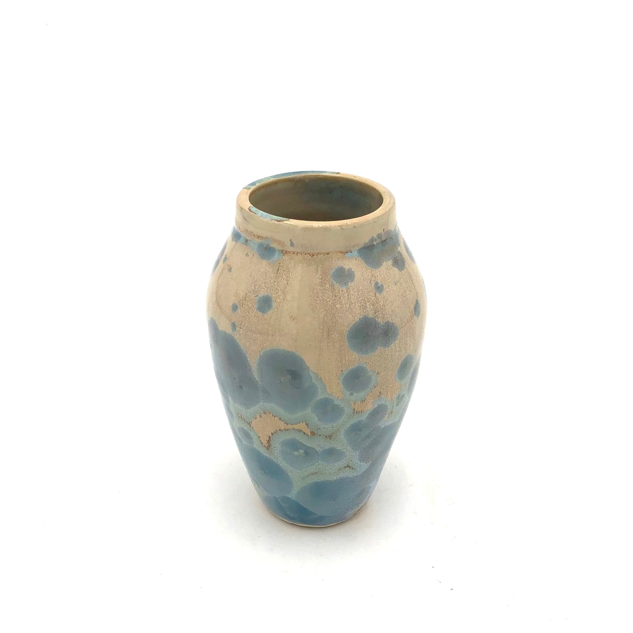 Blair Pottery - Vase - 5" Crystalline (Tan/Blue)