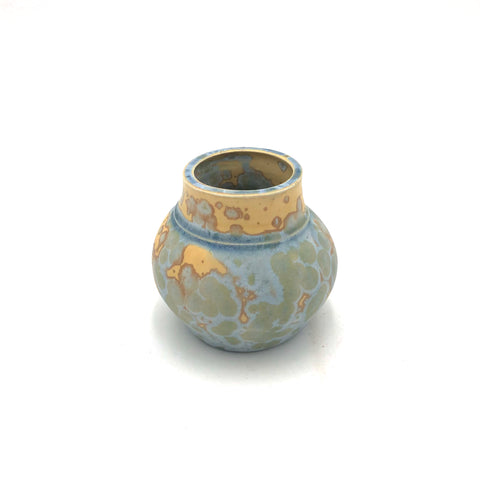 Blair Pottery - Vase - 3" Matte Crystalline Vessel (Tan/Light Blue)