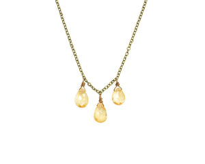 Edgy Petal - Necklace - Citrine - Triple Citrine