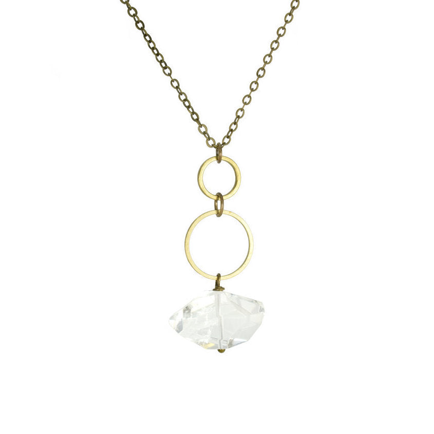Edgy Petal - Necklace - "Ice Queen" - Clear Quartz Nugget Circle