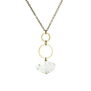 Edgy Petal - Necklace - "Ice Queen" - Clear Quartz Nugget Circle