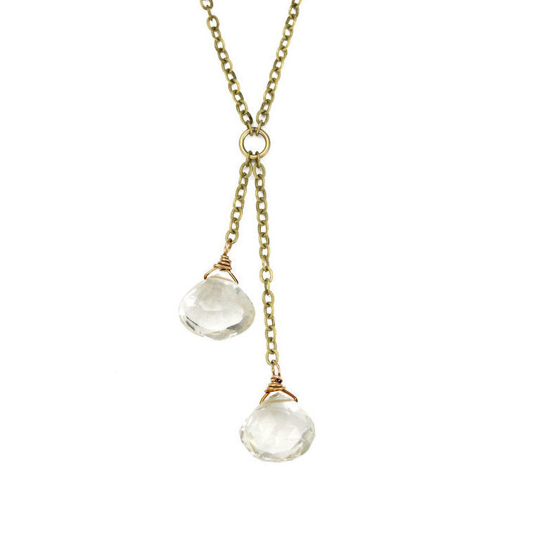 Edgy Petal - Necklace - "Misty Morning" Clear Quartz #Q4