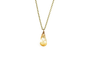 Edgy Petal - Necklace - "Sun Drop" Citrine  - CI-1