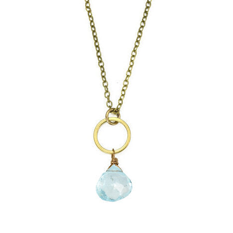 Edgy Petal - Necklace - Blue Topaz Circle #BTZ-21