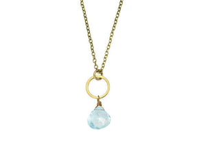 Edgy Petal - Necklace - Blue Topaz Circle - BTZ-21