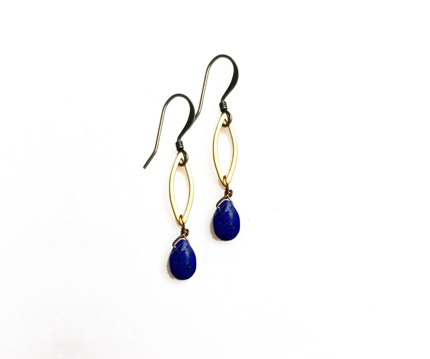 Edgy Petal - Earrings - Dainty Marquise (Lapis Lazuli) #LP-14