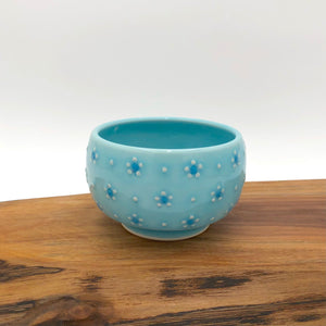Egitto - Tea Bowl - Light Blue w/ Raised Flowers - 47