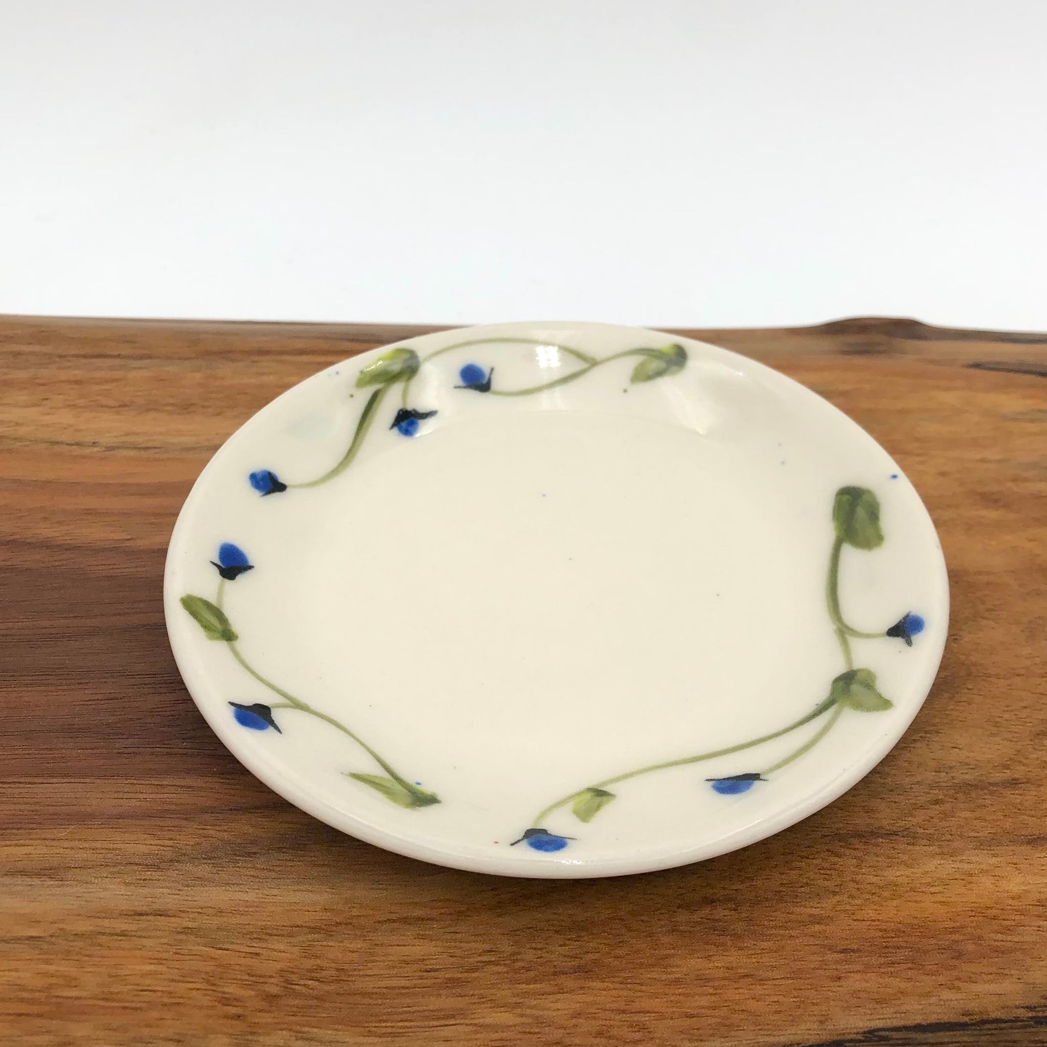 Egitto - Small Round Dish - Plum Blossoms (Blue) - 26