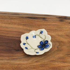Egitto - 3" Flower Trinket Dish - Plum Blossoms (Blue) - 12