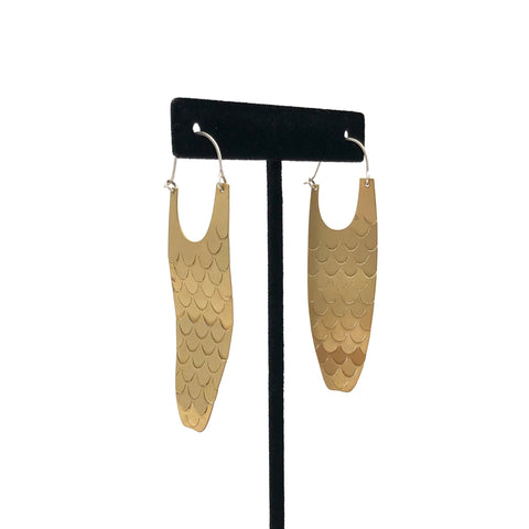 Ekaterina Korzh - Earrings - Brass Fish Scale Tags