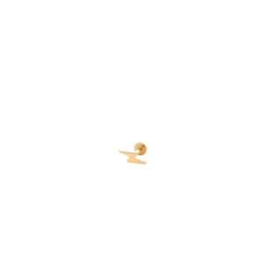 Kris Nations - Earrings - Flat Back Single Stud - Lightning Bolt (14K Solid Gold) #E826-G-BOLT