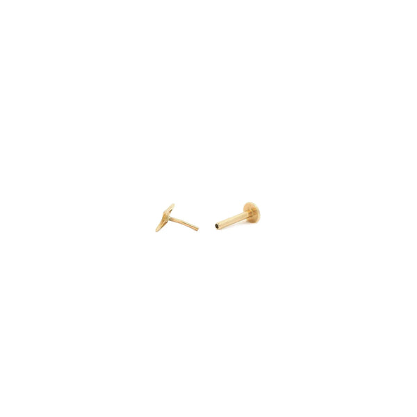 Kris Nations - Earrings - Flat Back Single Stud - Lightning Bolt (14K Solid Gold) #E826-G-BOLT