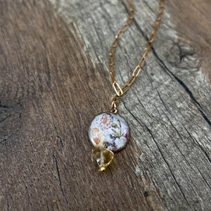 Folkloric Jewelry - Necklace - Dulcet Drop (Faience Francais) #N-DDB-FaFr