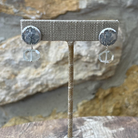 Folkloric Jewelry - Earrings - Dulcet Solo Studs (Blue Topaz) #E-D1S-Topaz