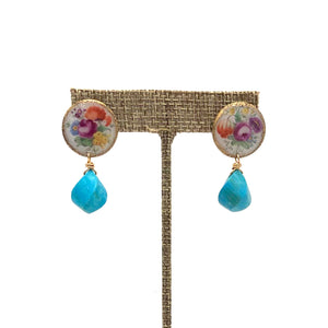 Folkloric Jewelry - Earrings - 1720 Atlas Novos Garnet Morgaine Studs