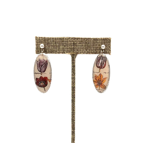 Folkloric Jewelry - Earrings - Shield Dangle Studs (Tulips)