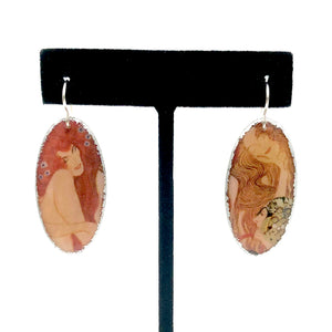 Folkloric Jewelry - Earrings - Shield Dangles (Klimt Beethoven Frieze)