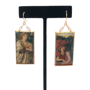 Folkloric Jewelry - Earrings - Chain Dangles (Sir Edward Burne-Jones 'The Love Song')