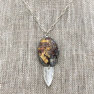 Folkloric Jewelry - Necklace - Cameo Pendant (Flora Victoria/Moonstone)
