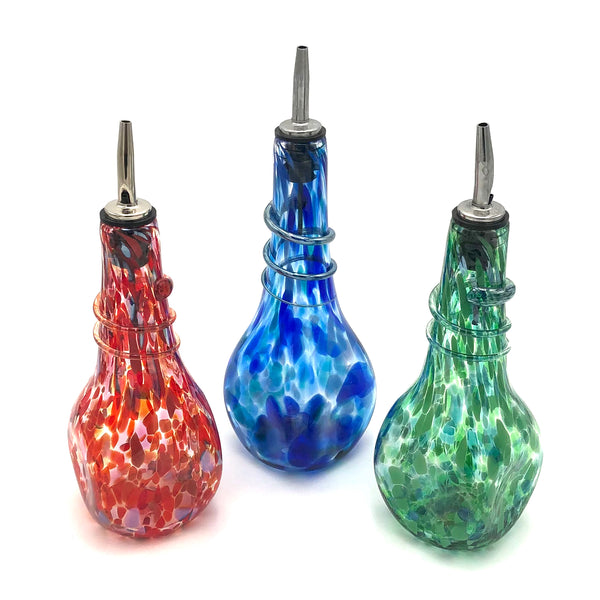 Glass Rocks - Square Glass Oil Bottle - Small (Assorted Designs)