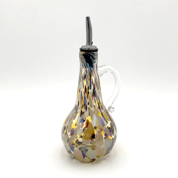 Glass Rocks - Oil Bottle - Round with Handle (Assorted Designs)