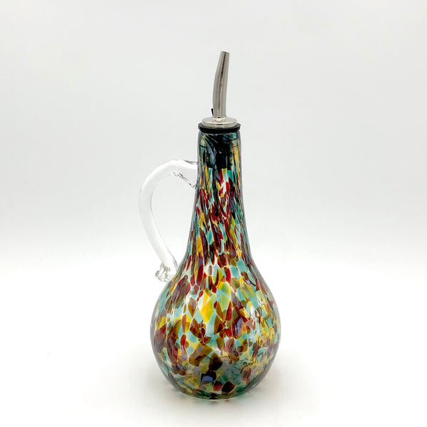 Glass Rocks - Oil Bottle - Round with Handle (Assorted Designs)