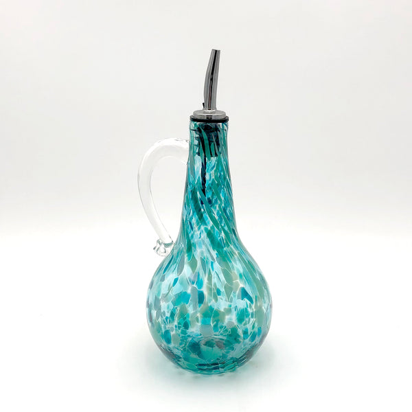 Glass Rocks - Oil Bottle - Round with Handle (Assorted Designs)
