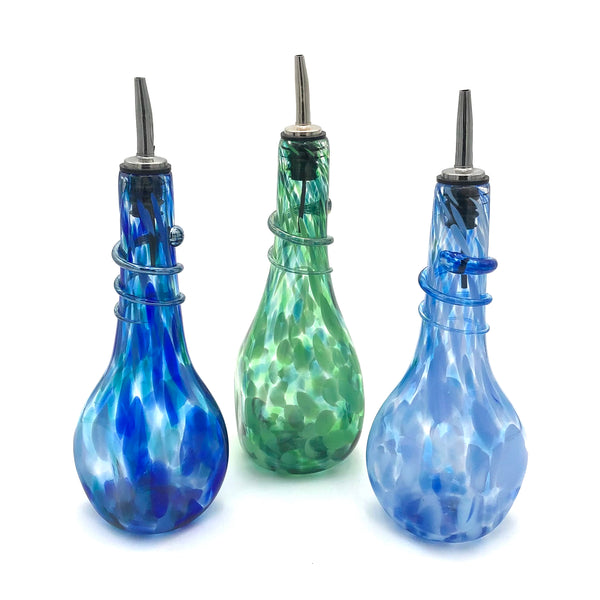 Glass Rocks - Square Glass Oil Bottle - Large (Assorted Designs)